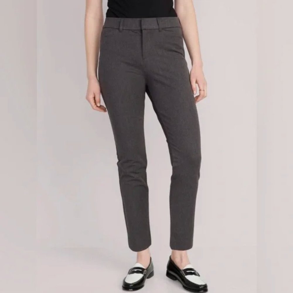 Old Navy Mid-Rise Pixie Full-Length Pants Dark Medium Gray